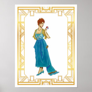 Vintage Edwardian Kleid Mode Vintage Kunst Poster