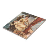 Vintage Edwardian Lady am Wasser Fliese (Seite)