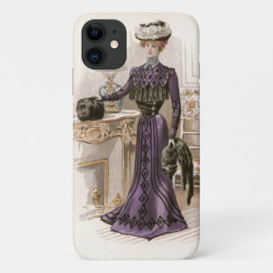Vintage Edwardian Lady Fox Fashion Illustration Case-Mate iPhone Hülle