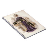 Vintage Edwardian Lady Fox Fashion Illustration Notizblock (Rechte Seite)