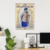 Vintage Edwardian Magazine Cover and Women in Blu Poster (Heimbüro)