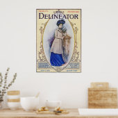 Vintage Edwardian Magazine Cover and Women in Blu Poster (Küche)