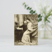 Vintage Edwardian Romantic Couple Postcard Postkarte (Stehend Vorderseite)