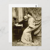 Vintage Edwardian Romantic Couple Postcard Postkarte (Vorne/Hinten)