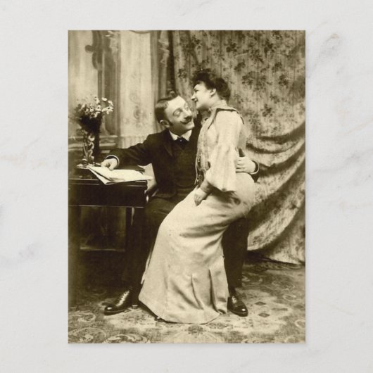 Vintage Edwardian Romantic Couple Postcard Postkarte (Vorderseite)