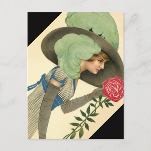 Vintage Edwardian Rose Lady Einladung Postkarten (Vorderseite)