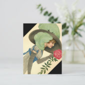 Vintage Edwardian Rose Lady Einladung Postkarten (Stehend Vorderseite)