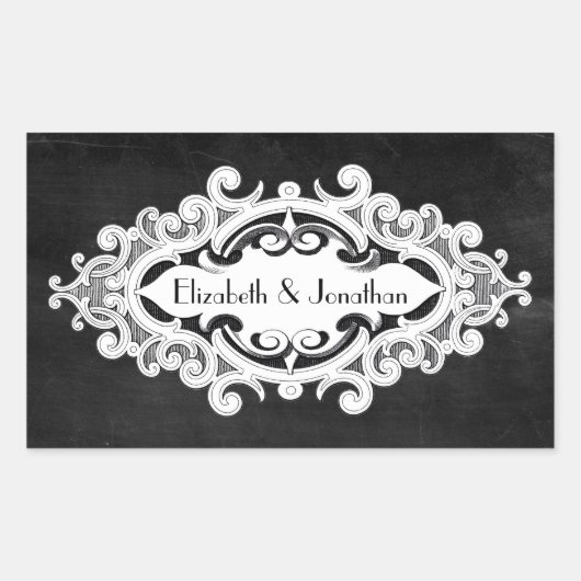 Vintage Edwardian Wedding Rechteckiger Aufkleber (Vorderseite)