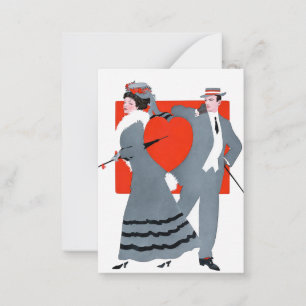 Vintage Edwardianische Valentinsgruß-Kartee mit Pa Mitteilungskarte