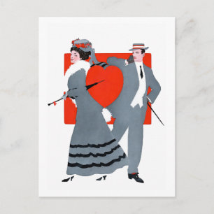 Vintage Edwardianische Valentinsgruß-Kartee mit Pa Postkarte
