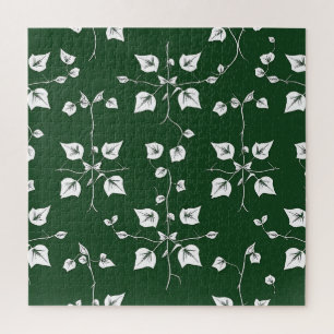 Vintage-Efeu-Ranken Botanischer Entwurf Waldgrün Puzzle