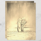 Vintage Effektballett zeigt Schreibpapier (Vorne/Hinten)