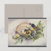 Vintage Egg and Pansies Easter Postkarte (Vorne/Hinten)