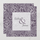 Vintage Eggplant Pflaumenmuster Einladung zur Hoch (Vorne/Hinten)