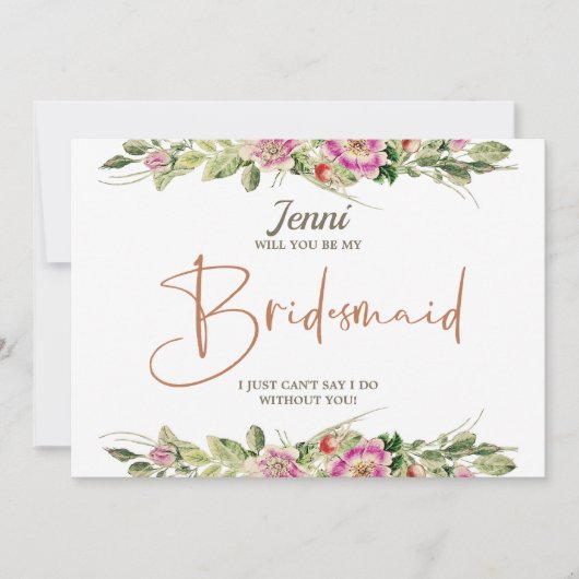 Vintage Eglantine-Blumenüberdachungskarte Einladung (Vorderseite)