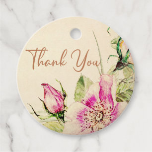 Vintage Eglantine Floral Gastgeschenk Hochzeit Tag Geschenkanhänger