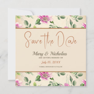 Vintage Eglantine Wedding Save the Date Einladung