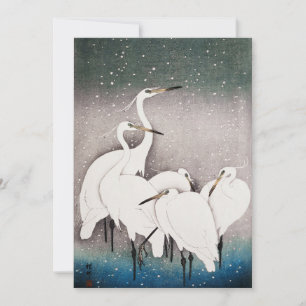 Vintage Egrets im Schnee Ohara Koson Japan Kunst Einladung