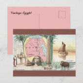 Vintage Egypt Map Postkarte (Vorne/Hinten)