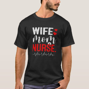 Vintage Ehefrau Mama Krankenschwester Frauen Sonne T-Shirt
