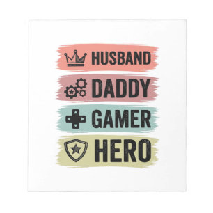 Vintage Ehemann Daddy Gamer Held Geometrisches T-S Notizblock