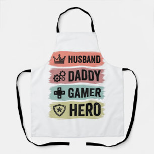 Vintage Ehemann Daddy Gamer Held Geometrisches T-S Schürze