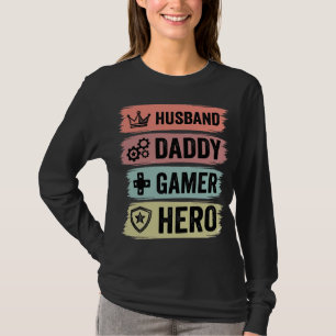 Vintage Ehemann Daddy Gamer Held Geometrisches T-S T-Shirt