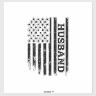 Vintage Ehemann Patrioten-Flag-Shirt-Design_1 Aufkleber