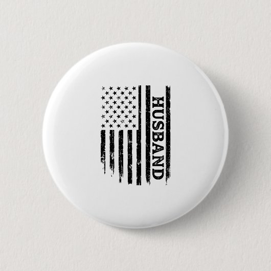 Vintage Ehemann Patriotic Flag Shirt Design_1 Button (Vorderseite)