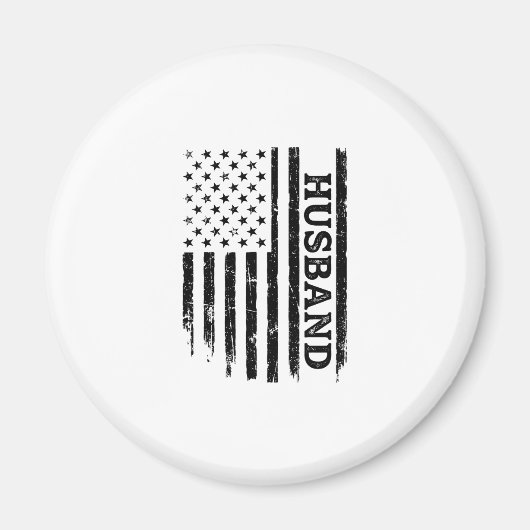Vintage Ehemann Patriotic Flag Shirt Design_1 Magnet (Vorne)