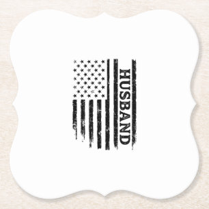 Vintage Ehemann Patriotic Flag Shirt Design_1 Untersetzer