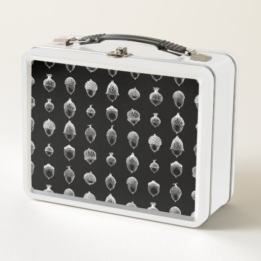 Vintage Eichel-Kunst-illustrierte Metall Brotdose (Vorderseite)