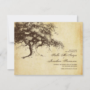 Vintage-Eichen-Hochzeit - Save-the-Date Save The Date