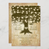 Vintage Eichenbaum Rustikale Strandlichter Hochzei Einladung (Vorne/Hinten)