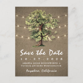 Vintage Eichenbaumleuchten retten die Datumskarten Ankündigungspostkarte