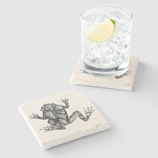 Vintage Eichhörnchen-Baum-Kröte - Steinuntersetzer (Seitenansicht)