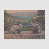 Vintage Eichhörnchen Bergszene Seidenpapier (Vorderseite)