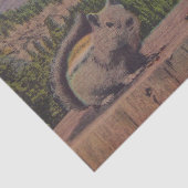 Vintage Eichhörnchen Bergszene Seidenpapier (Ausschnitt)