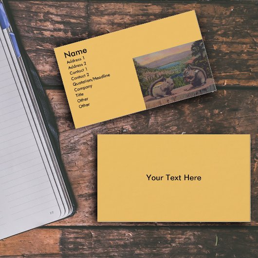 Vintage Eichhörnchen Bergszene Visitenkarte