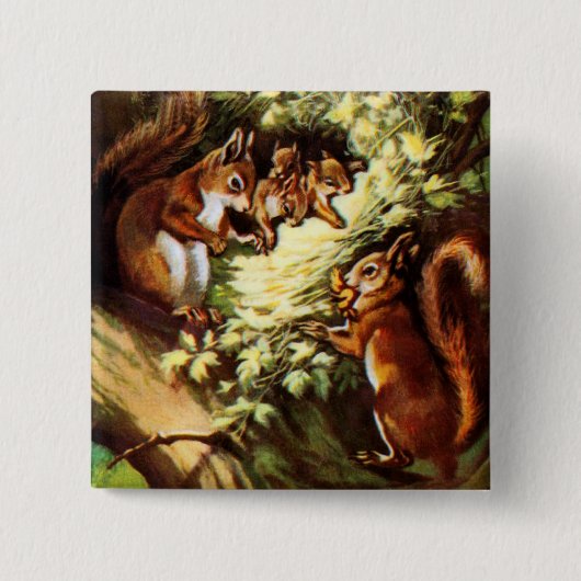 Vintage Eichhörnchen Button (Vorderseite)