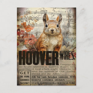 Vintage Eichhörnchen-Ephemera Postkarte