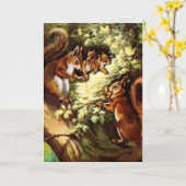 Vintage Eichhörnchen Karte (Gelbe Blume)