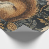 Vintage Eichhörnchen- und Blumenmuster Geschenkpapier (Ecke)