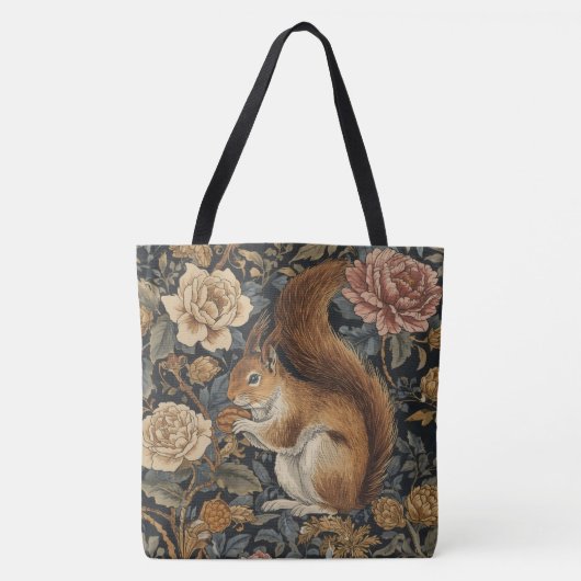 Vintage Eichhörnchen- und Blumenmuster  Tasche (Vorderseite)