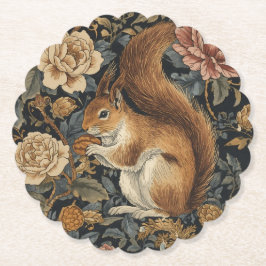 Vintage Eichhörnchen- und Blumenmuster Untersetzer