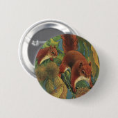 Vintage Eichhörnchen, Waldkreaturen, Wildtiere Button (Vorne & Hinten)