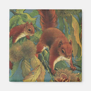 Vintage Eichhörnchen, Waldkreaturen, Wildtiere Magnet