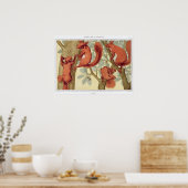 Vintage Eichhörnchendarstellung Poster (Küche)