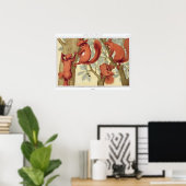 Vintage Eichhörnchendarstellung Poster (Heimbüro)