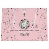 Vintage Eier Sonnige Wildblumen Personalisiert Ost Große Geschenktüte (Vorderseite)